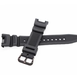 Black Sport Silicone Waterproof Watch Strap with Stainless Steel Buckle - SGW - 100 (Black B)