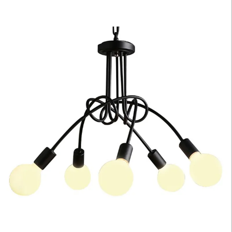 

American minimalist ceiling lamp living room bedroom led Nordic chandelier personality creative restaurant Korean wrought iron