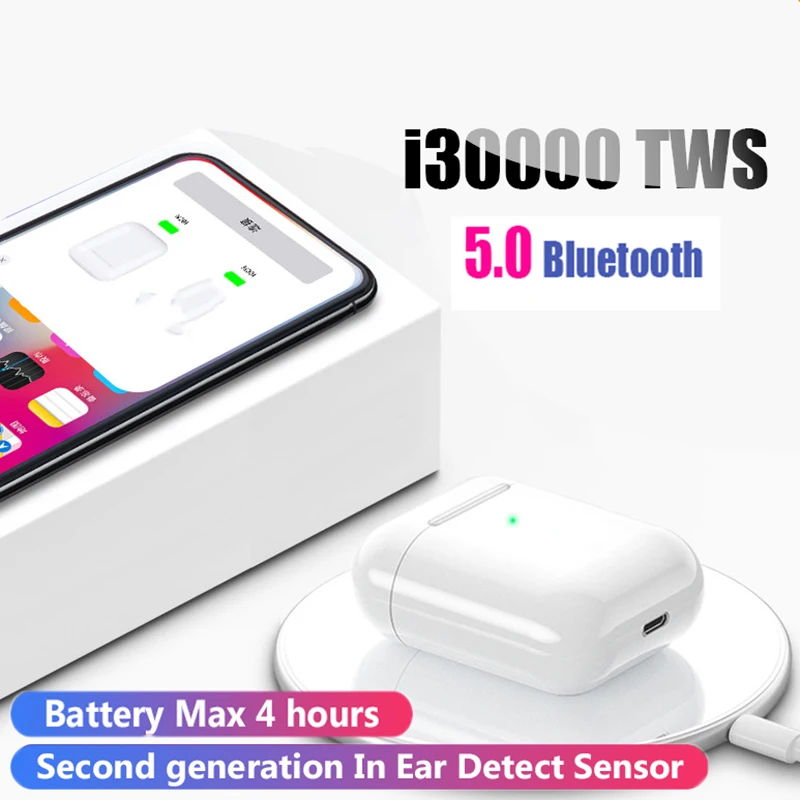 

New i30000 TWS 2019 Pop up Bluetooth 5.0 Headset Wireless Earphones Earbuds Ear Buds Mini True Bass PK i12 i500 i9000 i10000 TWS