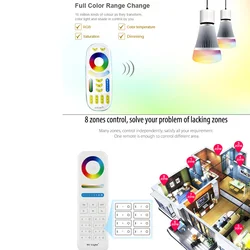 switch dimmer Miboxer 2.4G 4 Zone / 8-Zone RGB+CCT Remote Controller FUT089/FUT092 Smart led bulb light strip