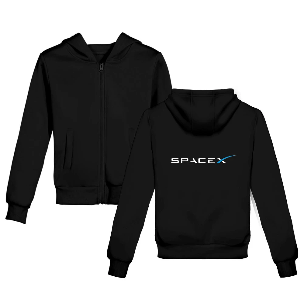SpaceX Hoodie Custom Print Kids Zipper Hoodies Boys&Girls Long Sleeve