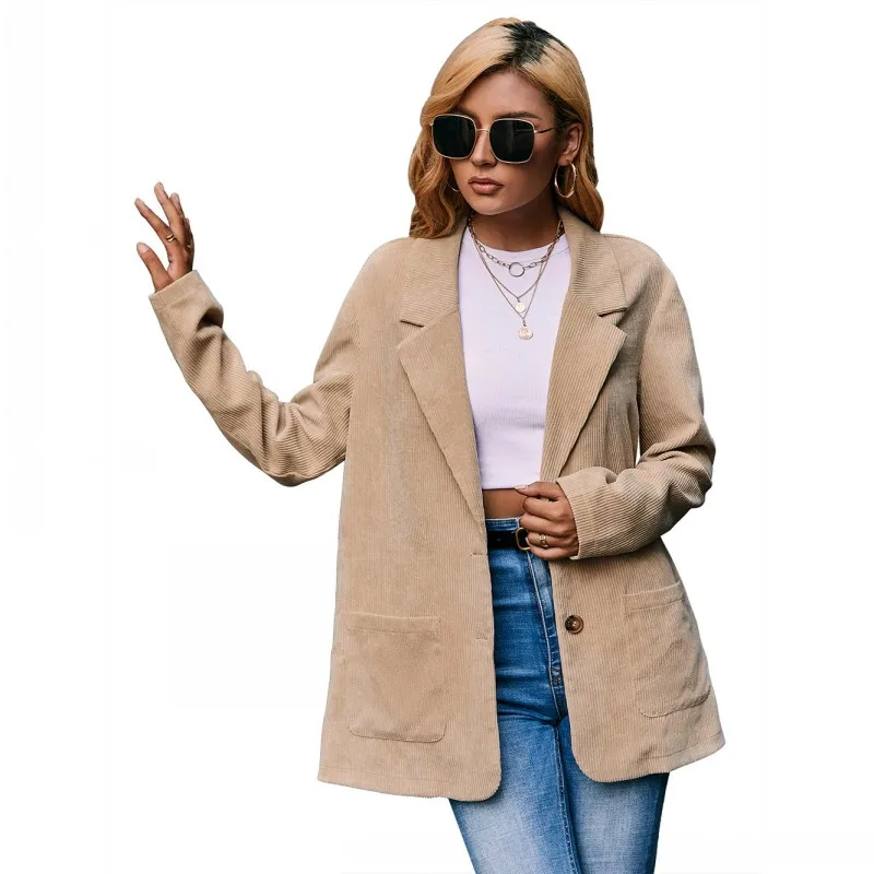 2021 Winter New Plush Single-Breasted Casual Suit Fashion Women