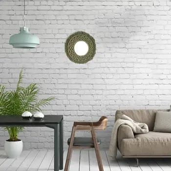 

Hanging Wall Mirror With Macrame Handmade Home Decoration Living Room Bedroom Corridor