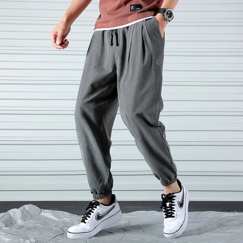 

Casual Pants Men's Korean-style Trend Summer New Style Loose-Fit Capri Pants Men's Athletic Pants Harem Pants Straight