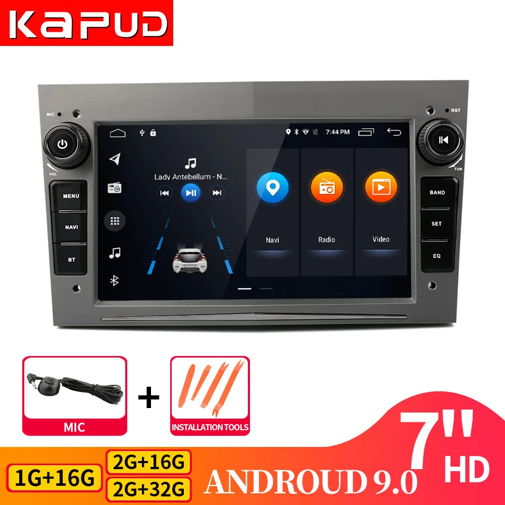 Kapud 2 Din 7 &quotAndroid9.0 автомобильный Dvd GPS мультимедийный радио плеер для Astra Meriva Vectra Antara