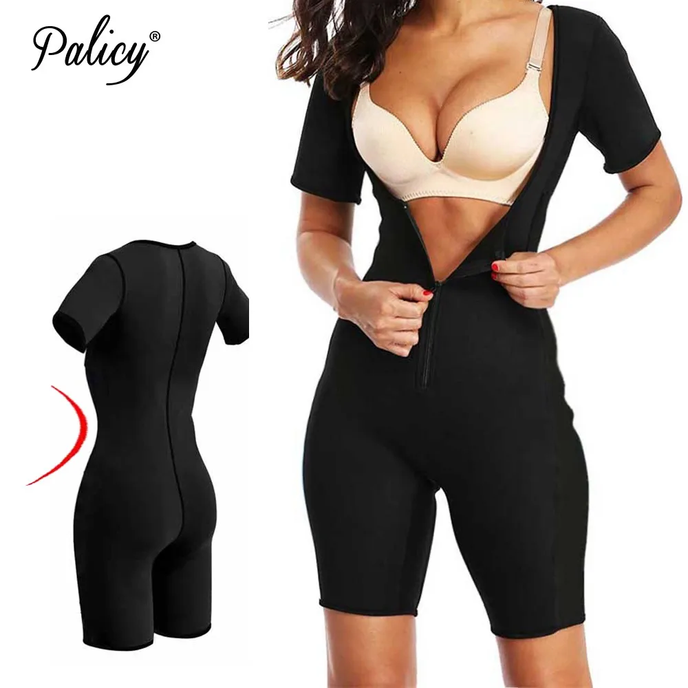 Online Traje de Sauna de neopreno para adelgazar para mujer, traje de Sauna bajo el busto, Fajas para piernas, formador de cintura, con cremallera de talla grande
