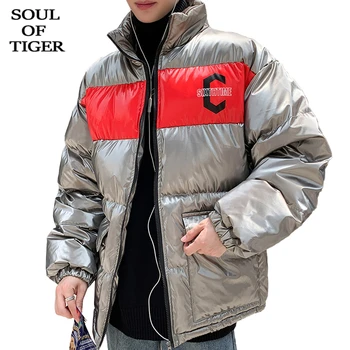 

SOUL OF TIGER New 2019 Korean Fashion Men Vintage Thicken Parka Male Casual Winter Jackets Loose Warm Coat Cotton Padded Clothes