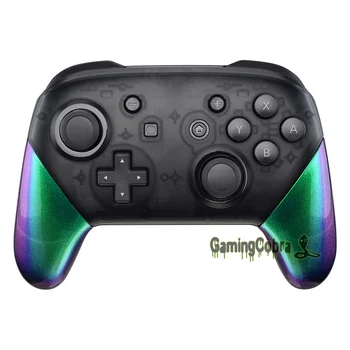 

Custom Glossy Chameleon Green Purple Replacement Handle Grips Shell for Nintendo Switch Pro Controller