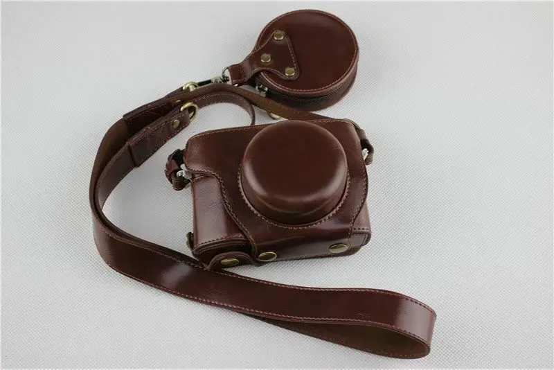 Couro do Plutônio de Luxo Case da Câmera de Vídeo Bolsa para Olympus Aberta + Cinta + Mini Novo Câmera Pele Bateria Bolsa Epl9 Epl10 14-42mm - Image 2