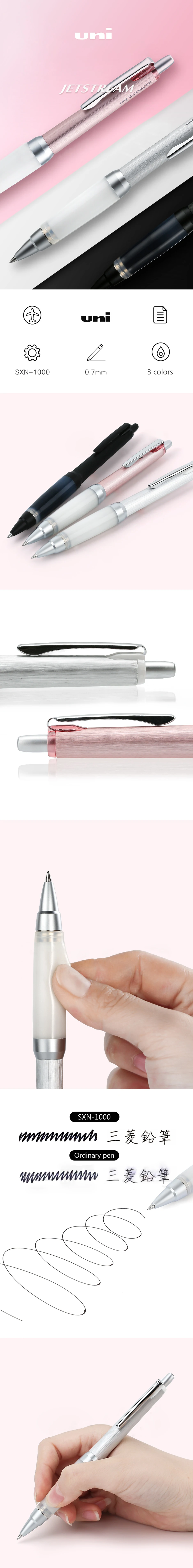 Japan Mitsubishi Uni Jetstream Ballpoint Pen 0 7 Mm Alpha Gel Grip Series Metal Body Antifatigue Writing Supplies Sxn 1000 Ballpoint Pen Writing Suppliesuni Jetstream Aliexpress