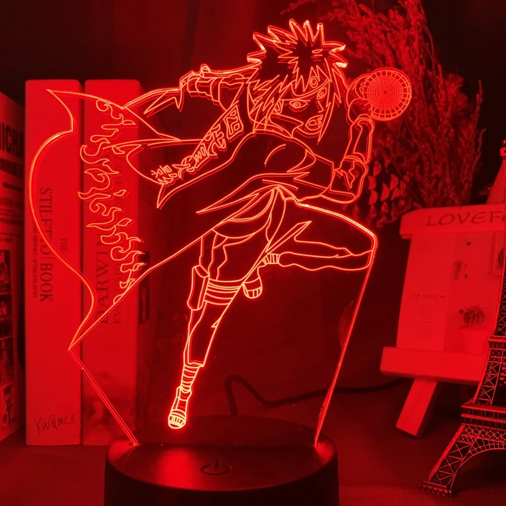 Японская манга наруто 3d лампа Minato Namikaze фигура атмосфера для детей Детская комната Декор Цвет Изменение Светодиодный Ночник светильник прикроватный
