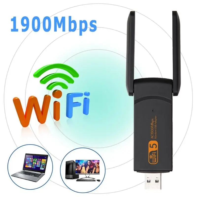 Беспроводной USB Wifi адаптер 1900 Мбит порт Lan Ethernet 2,4G 5G двухдиапазонный беспроводной сетевой карты Поддержка WPA WPA2 расширенный механизм безопасности