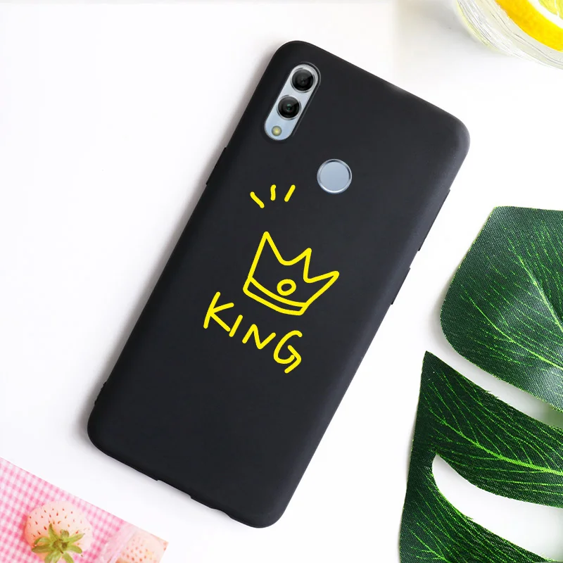 Силиконовый чехол для huawei Honor 8A 8X8 S 7X 6A 9X Pro играть 8C V9 V10 V20 6X 9i Honor 10 Lite чехол матовый KING queen - Цвет: blackI050