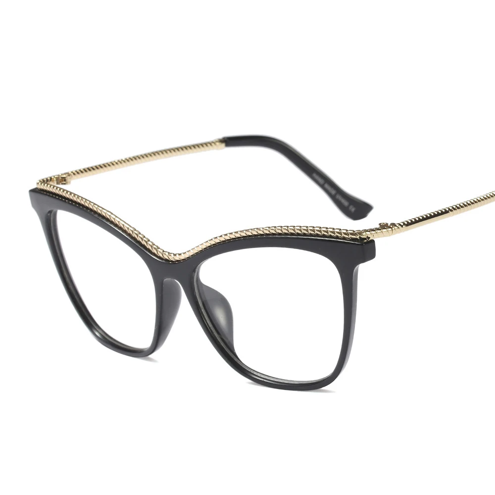 

New lightweight material reading glasses women Korean fashion casual no degree reading glasses full frame personality glasses