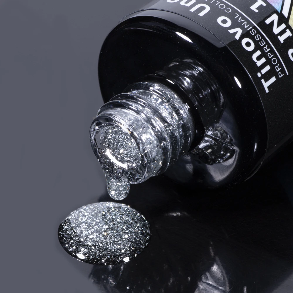 Tinovo Uno Glitter Top Coat UV Gel Nail Polish 2 IN 1 12ML Super Shine Laser Topcoat Manicure Vernis Semi Permanent Gel Finish 3