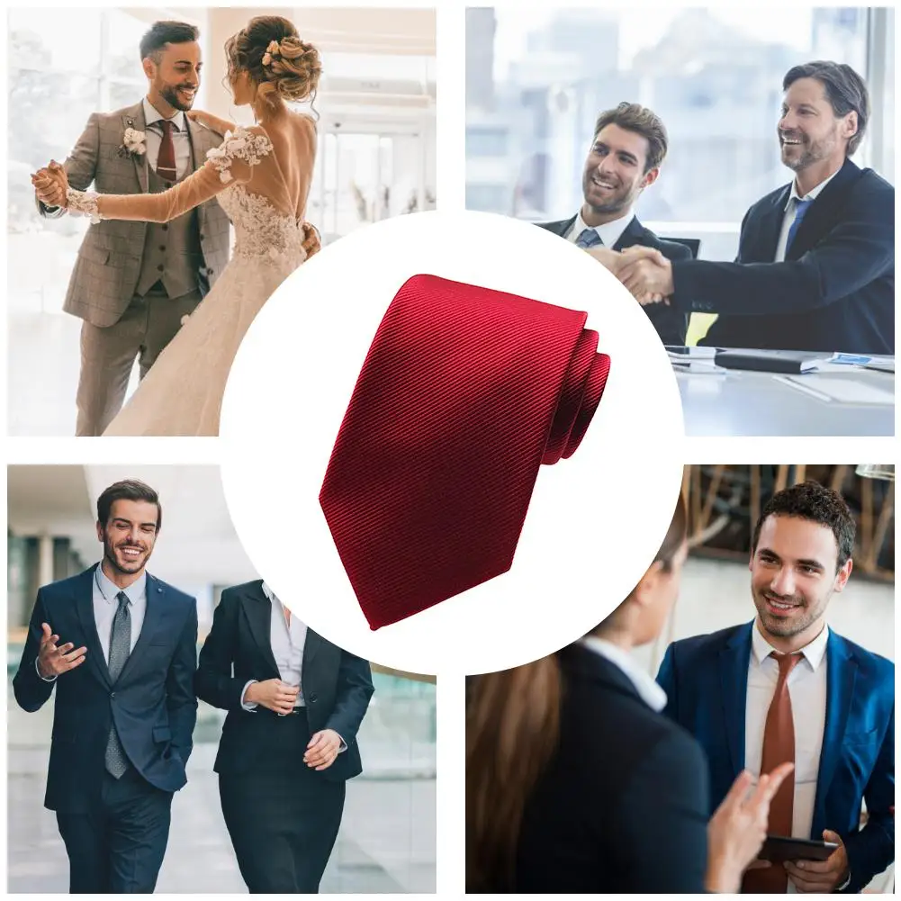Men's Ties Fashion Classic Solid Color 8cm Silk Necktie Daily Wear For Men Wedding Party Designer Corbatas Para Hombre Gift Ties