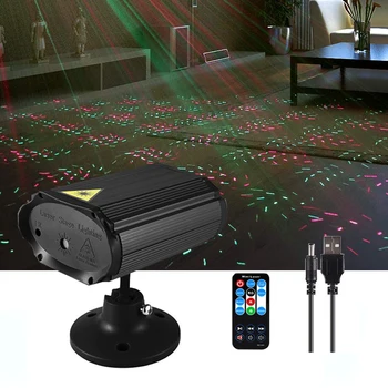 

Remote Control USB Twinkling Star Effect Projector Mini RG Stage Christmas Laser Light