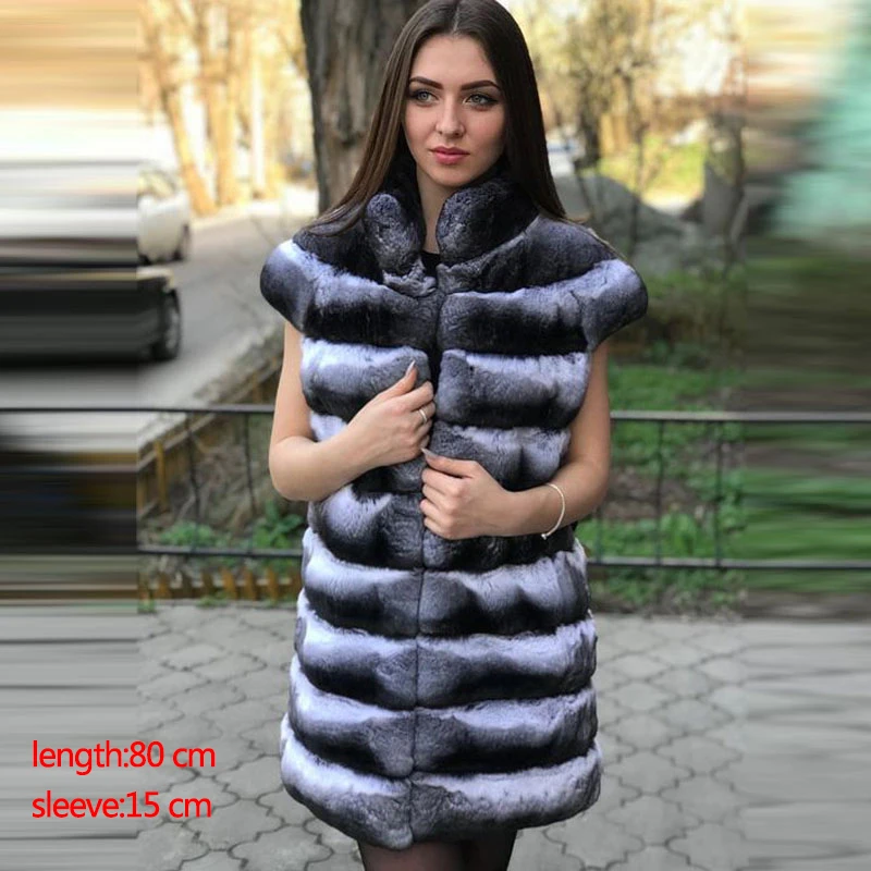 22 Хит, Женское пальто из натурального меха, воротник-стойка, куртка из кролика Рекс, полный мех, Шиншилла, цвет, зимнее толстое теплое Женское пальто - Цвет: 22