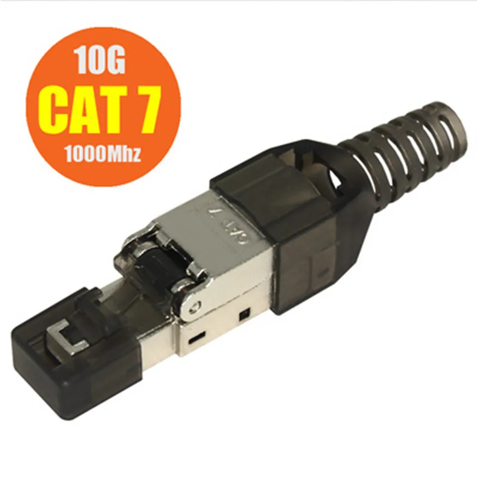 RJ45 разъем Cat6A Cat7 Cat8 Rj45 Ethernet кабель Разъем соединительный инструмент без обжима экранированный LAN угловой адаптер для сетевого кабеля