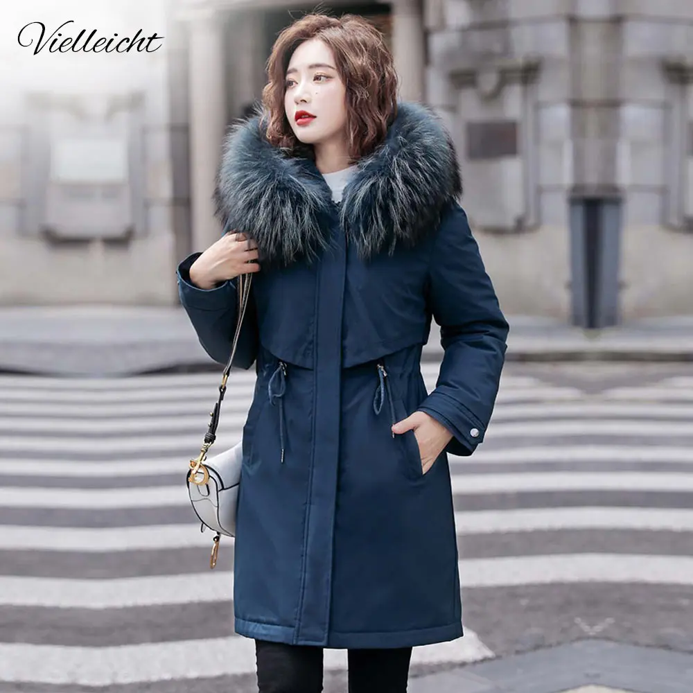 Vielepor-casaco de inverno feminino, jaqueta longa de neve com capuz, forro  de pelo grosso 30 graus, casaco feminino para inverno