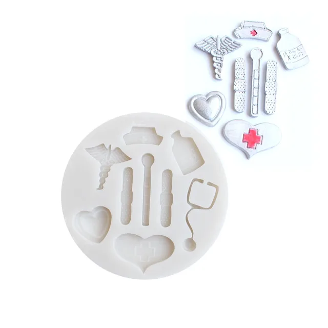 Ápoló Torta Szerszámok Témájú Orvosi Kalap Palack Szív Szerszám Gyógyszer Szilikon Penész Díszítő Cupcake Fondant - Image 2