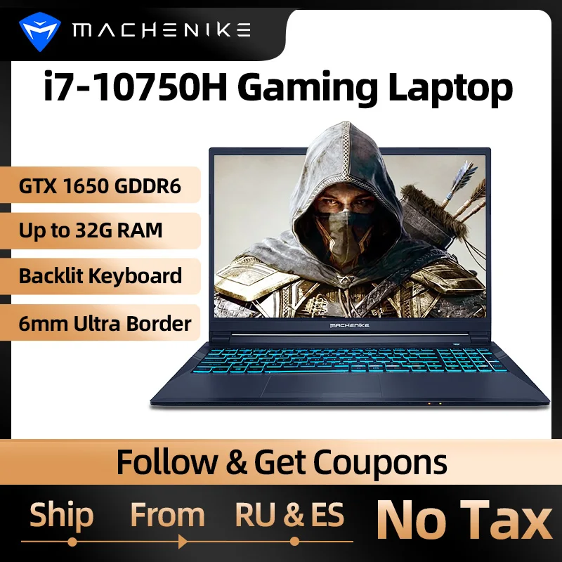Gaming Laptop Computer SSD Notebook Ips Gen Intel Machenike T58 I7 10th 16G 1T HDD Ram-512g