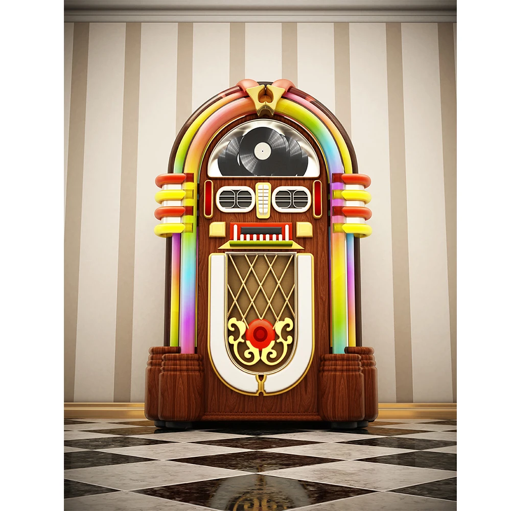 

Jukebox photography backdrop Rock N Roll retro music background photocall photo shoot prop studio custom