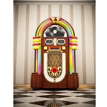 

Jukebox photography backdrop Rock N Roll retro music background photocall photo shoot prop studio custom