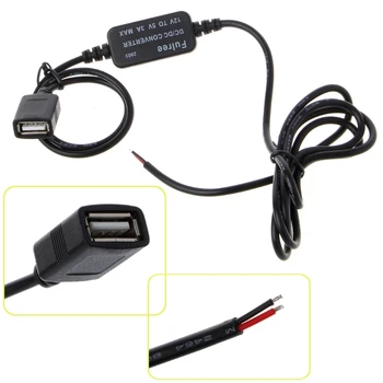 

New Car Charger USB Female Plug 12V to 5V 3A Power Supply Converter For PDA DVR Camcorder qyh