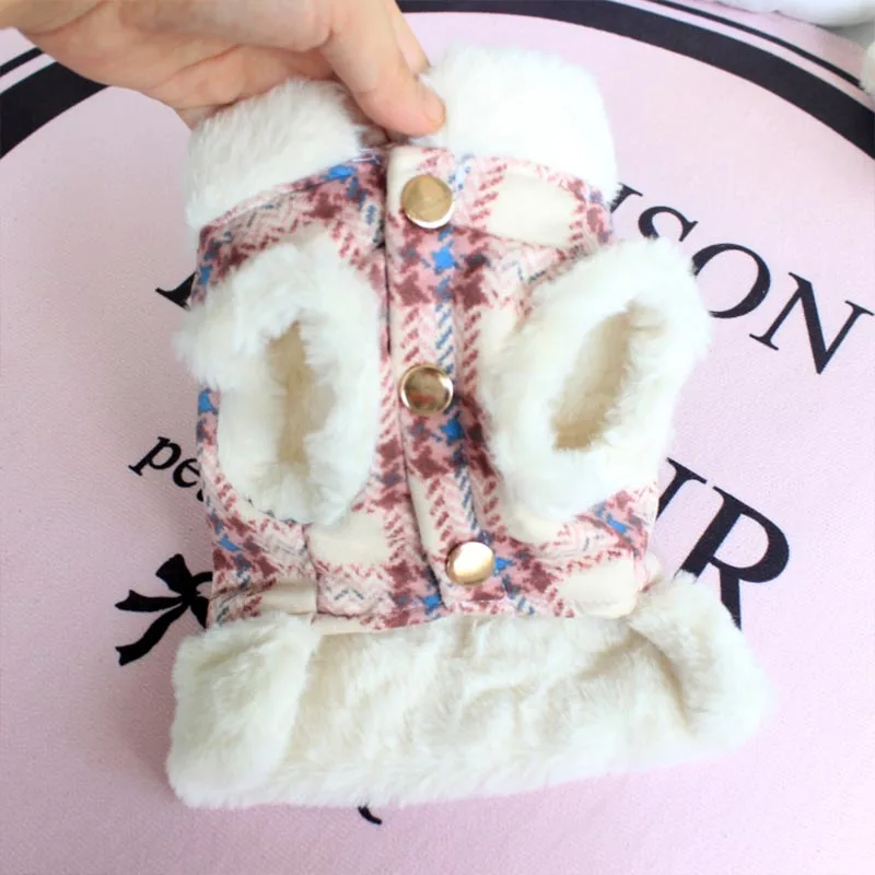 Winter Dog Clothes Warm Puppy Outfit Fashion Pet Clothing With Buckle For Dogs Coat Jacket Soft Puppy Outfit Chihuahua Dog Coat