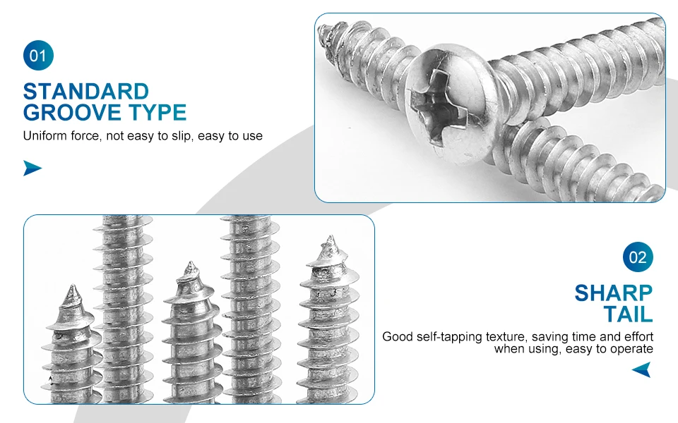 NINDEJIN-Cruz Cabeça Redonda Self Tapping Screw Set,