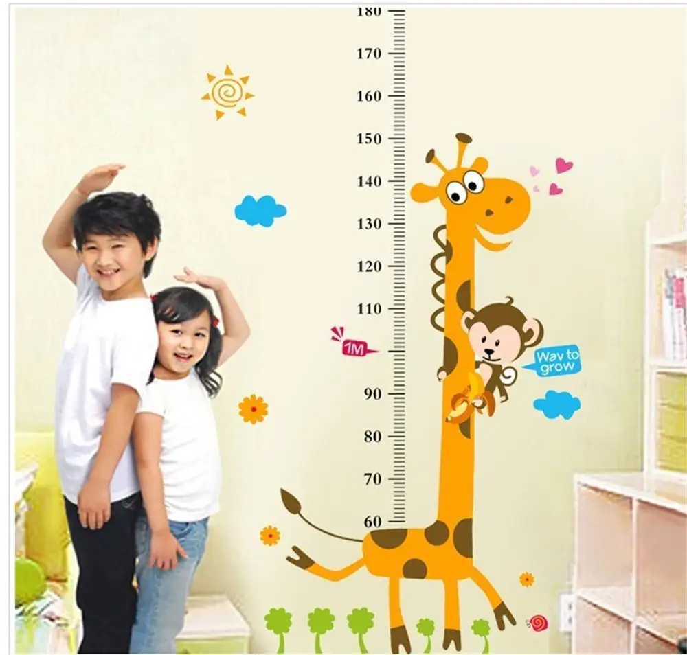 

Removable Height Chart Measure Wall Sticker Decal for Kids Baby Room Giraffe EN stickers Living House Room Decoration Stickers