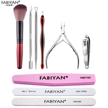 Пилочки для ногтей буферный шлифовальный набор Толкатель для кутикулы кусачки Ножничные Для удаления омертвевшей кожи точечная ручка Чистящая Щетка маникюрный набор