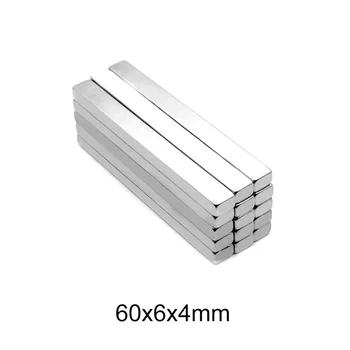 

2~50PCS 60x6x4 mm Block magnet Thickness 4mm Powerful Neodymium Magnet 60x6x4mm Strong Permanent Magnet sheet 60*6*4 mm