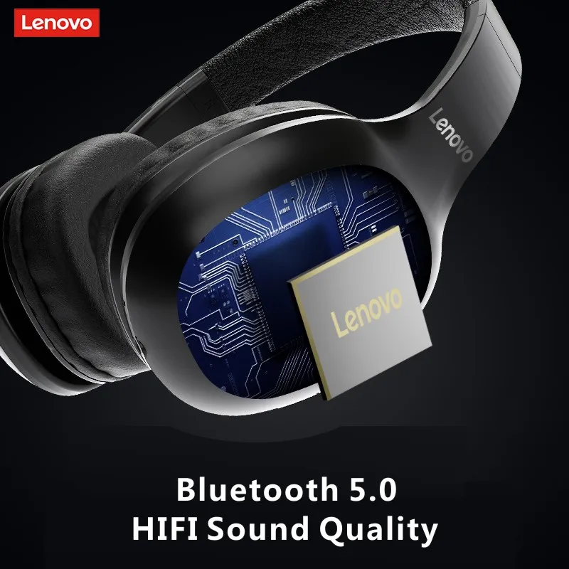 Lenovo HD100 Smart Active Noise Cancelling Headset 8D Wireless Bluetooth Subwoofer Game Music Binaural Sports Running
