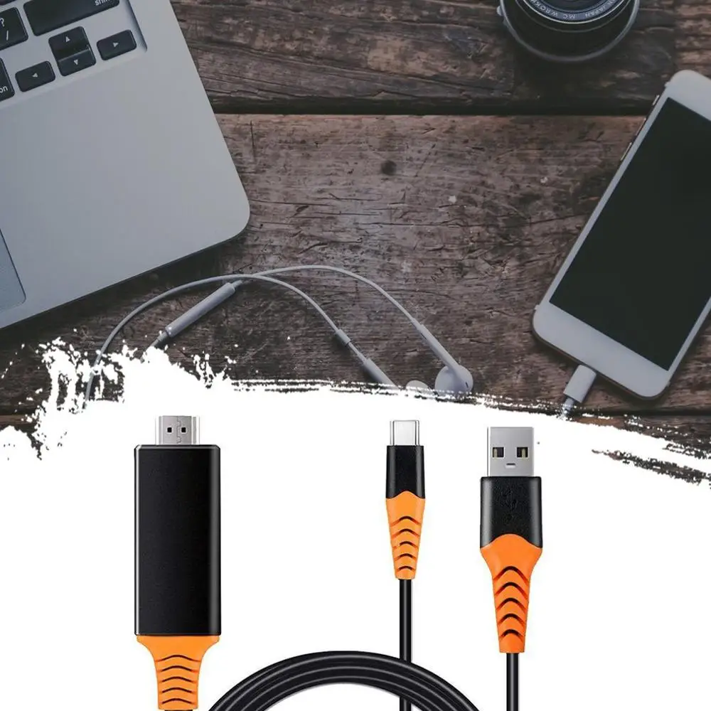 Кабель-адаптер type C-HDMI 2 M, конвертер Ultra HD 1080P 4K для зарядки HDTV Видео кабель для MacBook 60 Гц