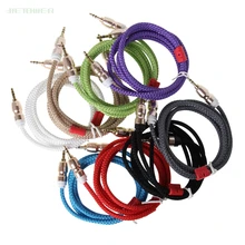 Jack Audio Cable Jack 3 5 mm Male to Male Cloth Audio Aux Cable For iPhone Car Headphone Speaker Wire Line Aux Cord 500pcs lot