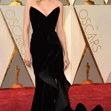 Brie Larson красный ковер для Оскара черный бархат платье знаменитостей V образным вырезом Русалка Длинные платья знаменитостей платья Vestidos De Noite