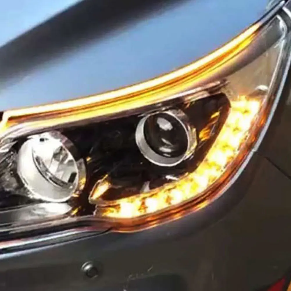 2 шт. Водонепроницаемая Автомобильная DRL светодиодная лента дневные ходовые огни Поворотная сигнальная лампа декоративные огни Автомобильные аксессуары для интерьера