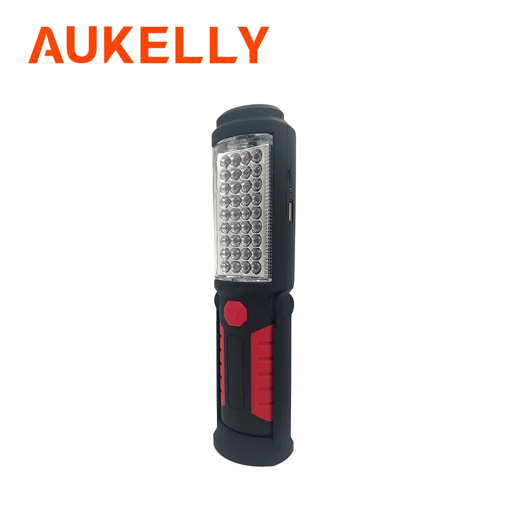 Aukelly USB Перезаряжаемый рабочий светильник, портативный светодиодный фонарь-вспышка, уличный фонарь 36+ 5 светодиодный светильник с магнитным крюком