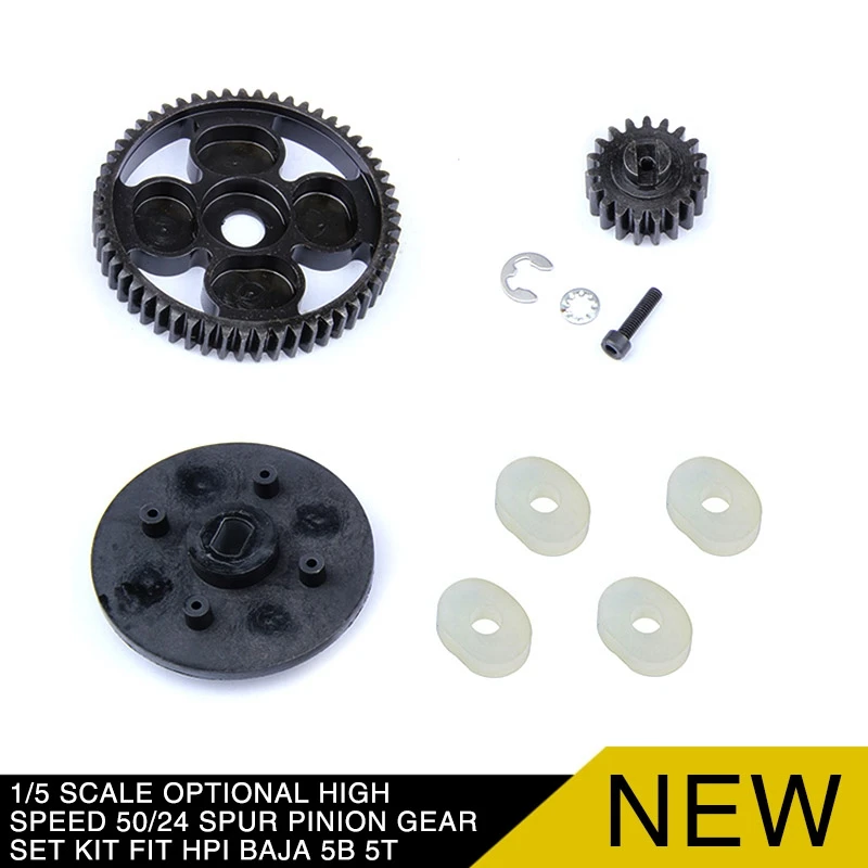 

1/5 Scale Optional High Speed 50/24 Spur Pinion Gear Set Kit fit HPI BAJA 5B 5T RC Gas Dragster RC Cars Parts Accessories