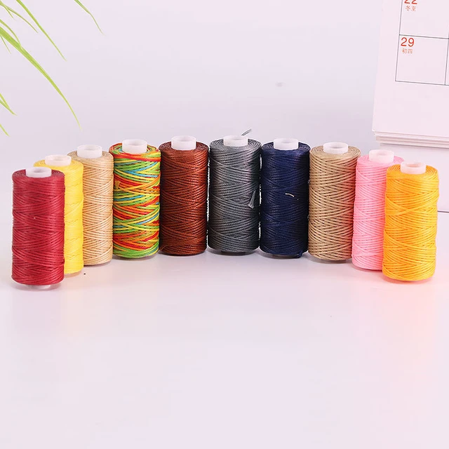 50M 0.8Mm Thickness Waxed Thread For Leather Waxed Cord For Diy Handicraft Tool Hand Stitching Thread Flat Waxed Sewing Line 6