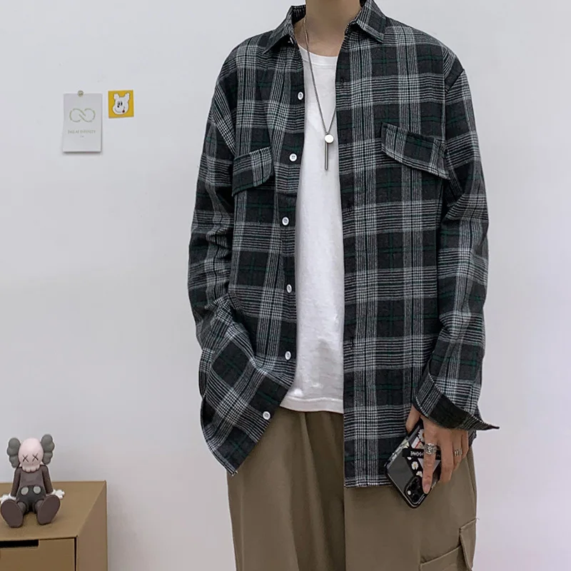

Men Shirts Summer Plaid Shirt Slim Fit camisas para hombre Male Brand Casual Long Sleeved Shirts Soft Comfortable Men Clothing