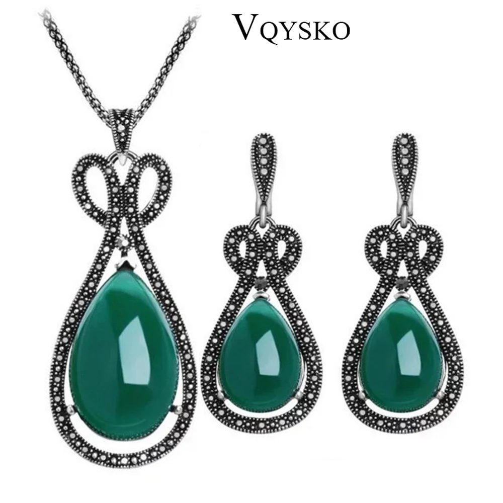

Fashion Crystal Jewelry Sets for Women Waterdrop Pendant Necklace and Earrings Women Wedding Set Jewelry Wholesale