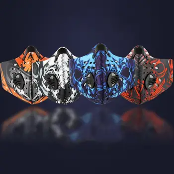 

2PC Sports Masks with 5PCS Filter Cotton Sheet Gasket Activated Carbon Mask Anti-fog Respirator Durable Mask Filter *P