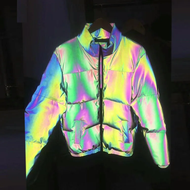 

Gradient Color Colorful Reflective Fabric Symphony Reflective Raincoat Jacket with Resistance Washing Designer New Style Fabric