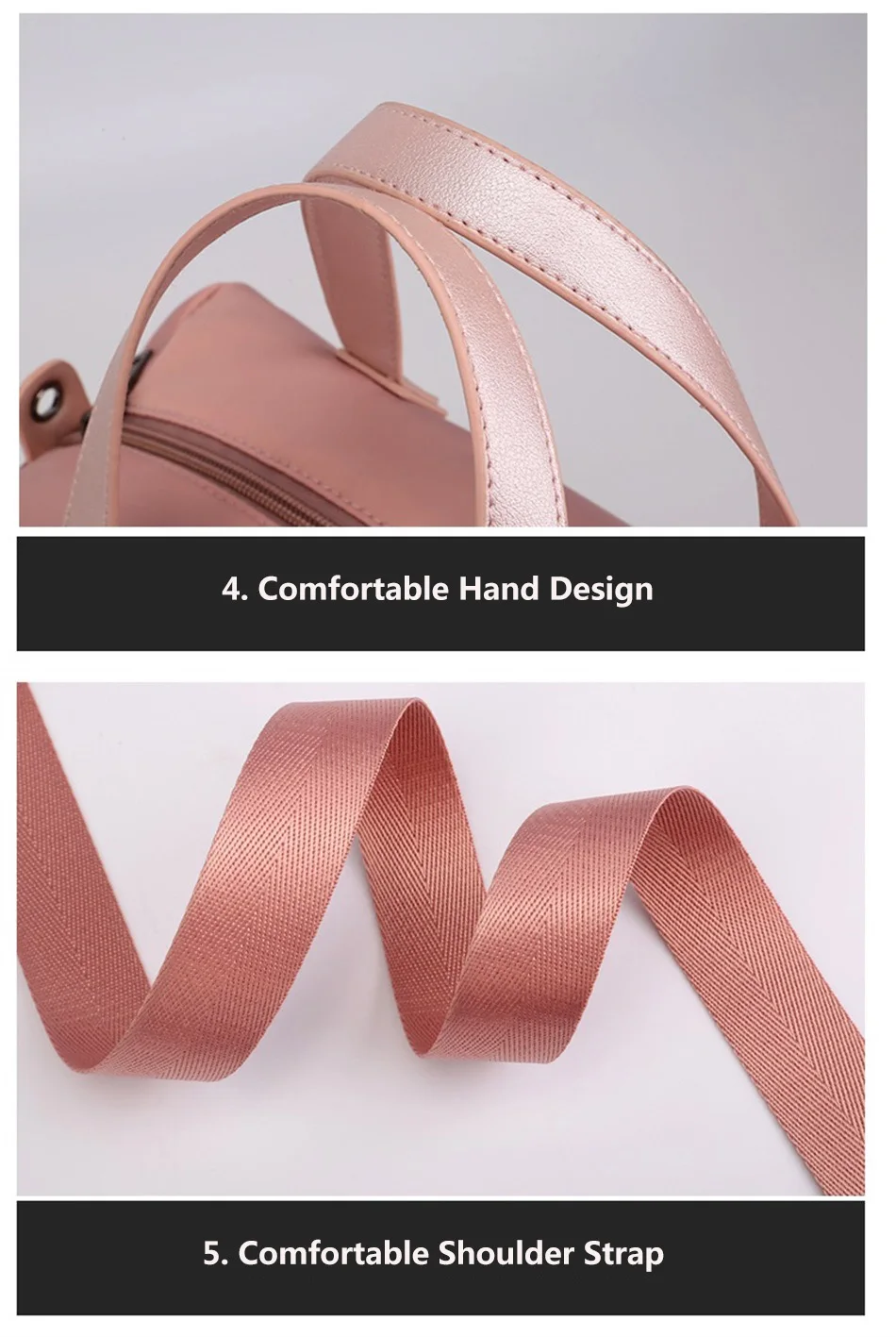 Outdoor Leisure Fashion Female Bag New Trend Fashion Simple Portable Single Shoulder Bag Waterproof Solid Color Nylon Female Bag