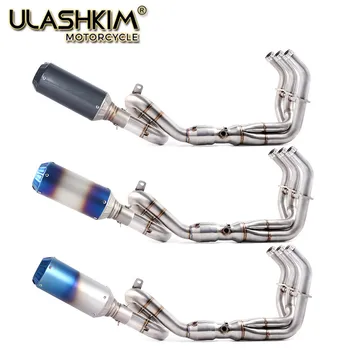 

MT09 FZ09 Motorcycle Exhaust muffler Full System contact Middel Link pipe Slip-On For yamaha FZ-09 MT-09 MT FZ 09 2014-2017