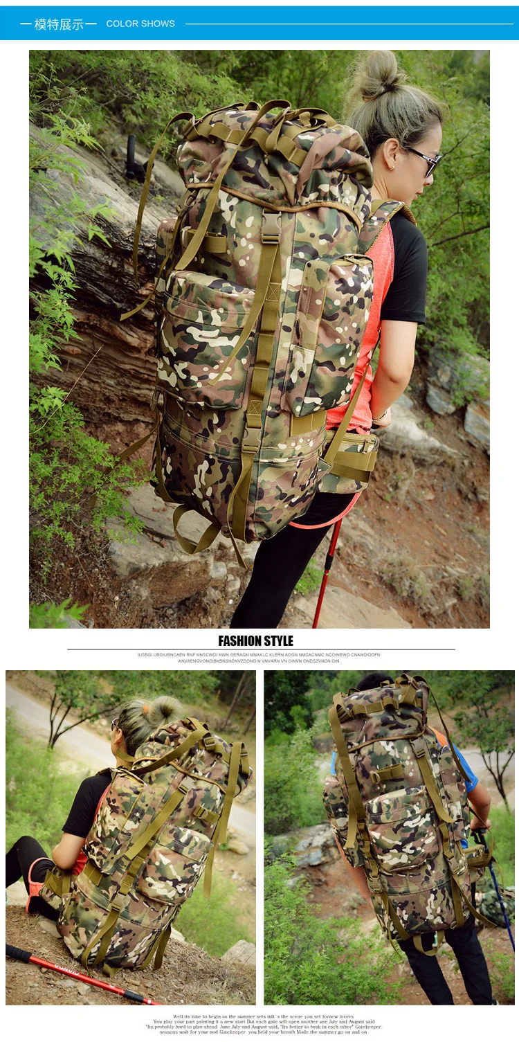 Fashion rainproof waterproof large capacity mountaineering bag camouflage outdoor tactical backpack men's shoulder travel bag