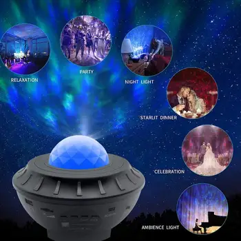 

Music Starry Sky Projector Lamp USB Powered Night Lights Remote Control Projection Light Timing Function Creative Gift Bedroom